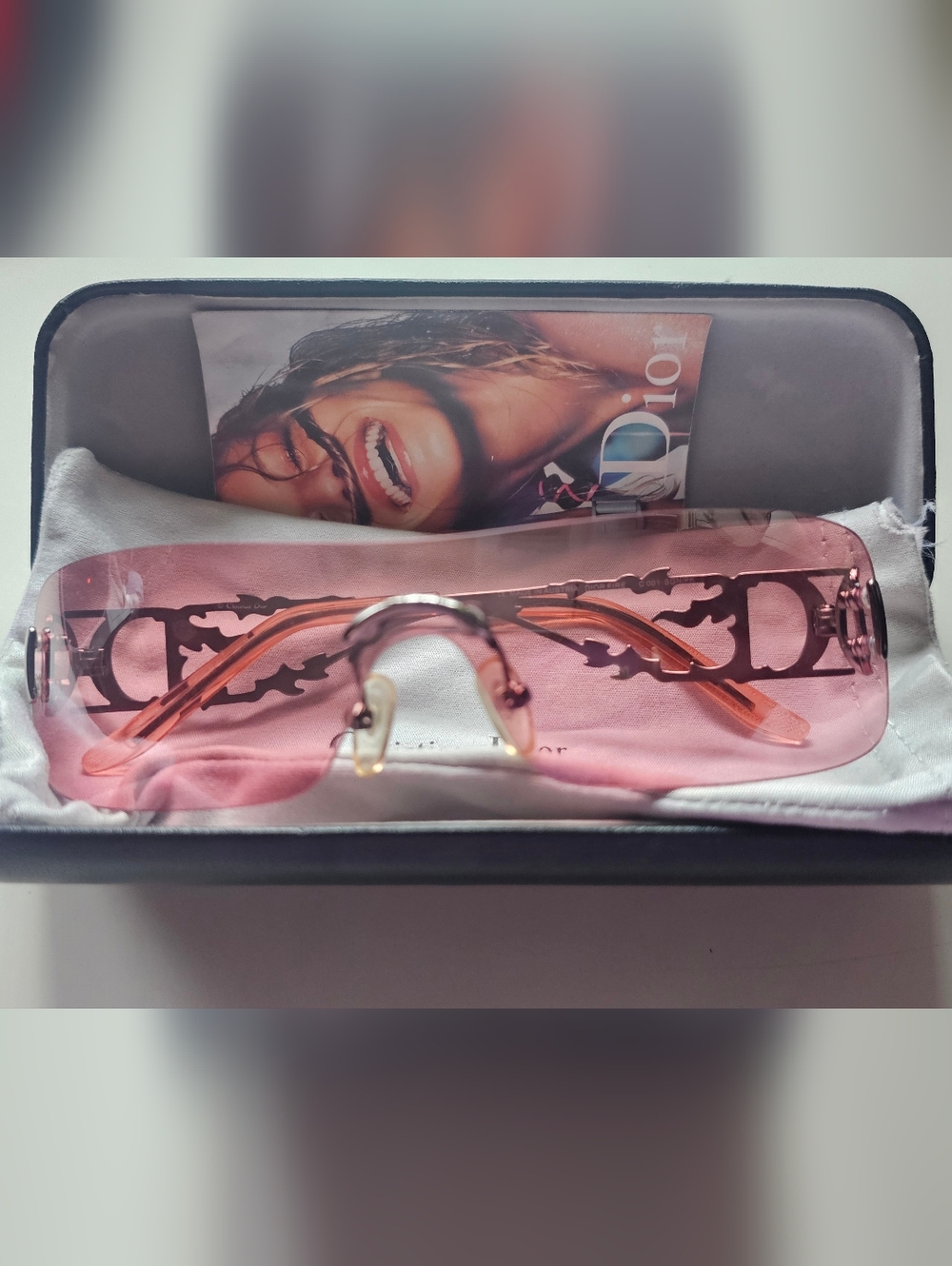 Vintage Christian Dior "Fire" sunglasses with case Pink - Picture 11 of 13